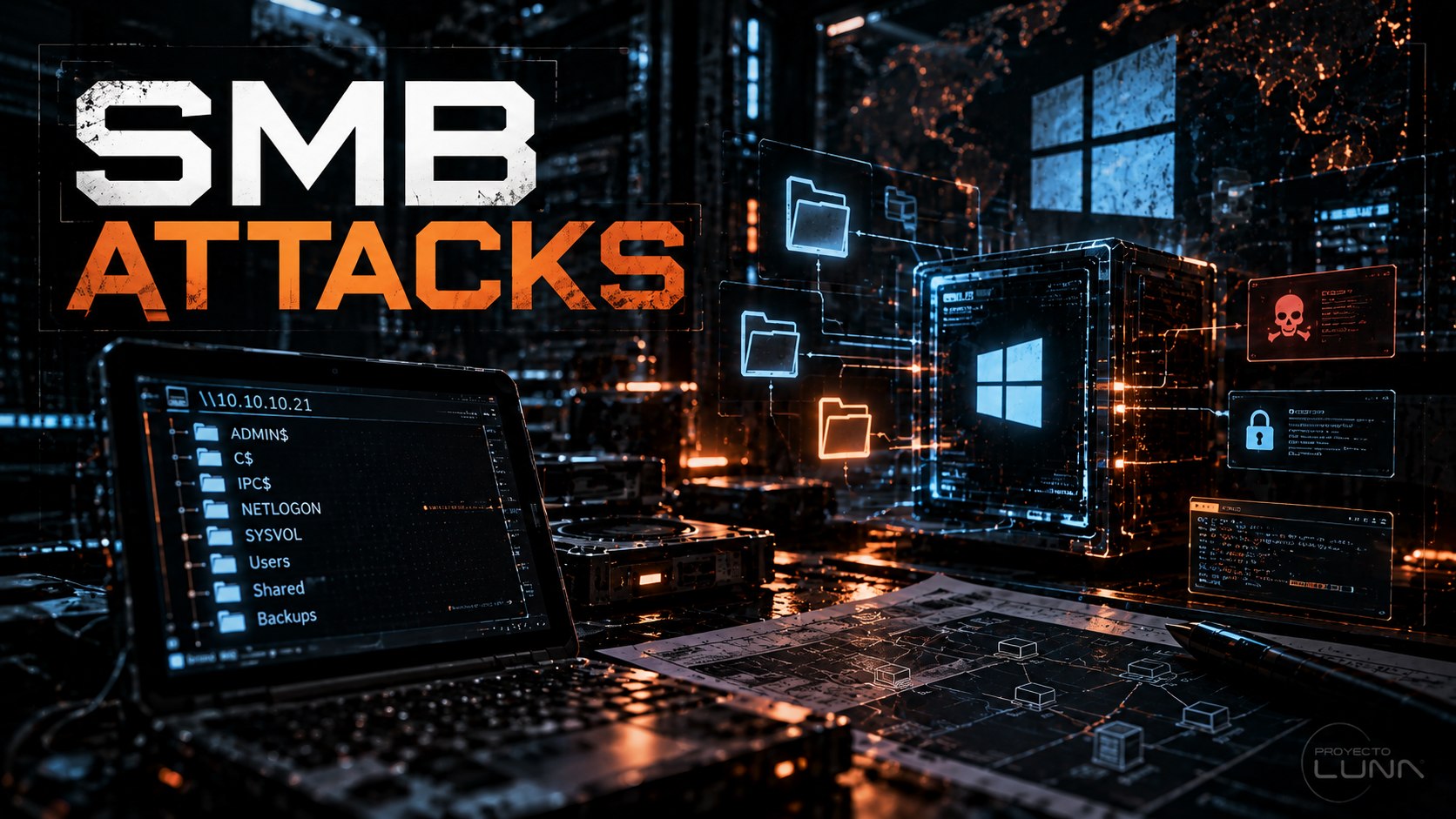 Recursos SMB y equipos Windows conectados dentro de una red bajo análisis