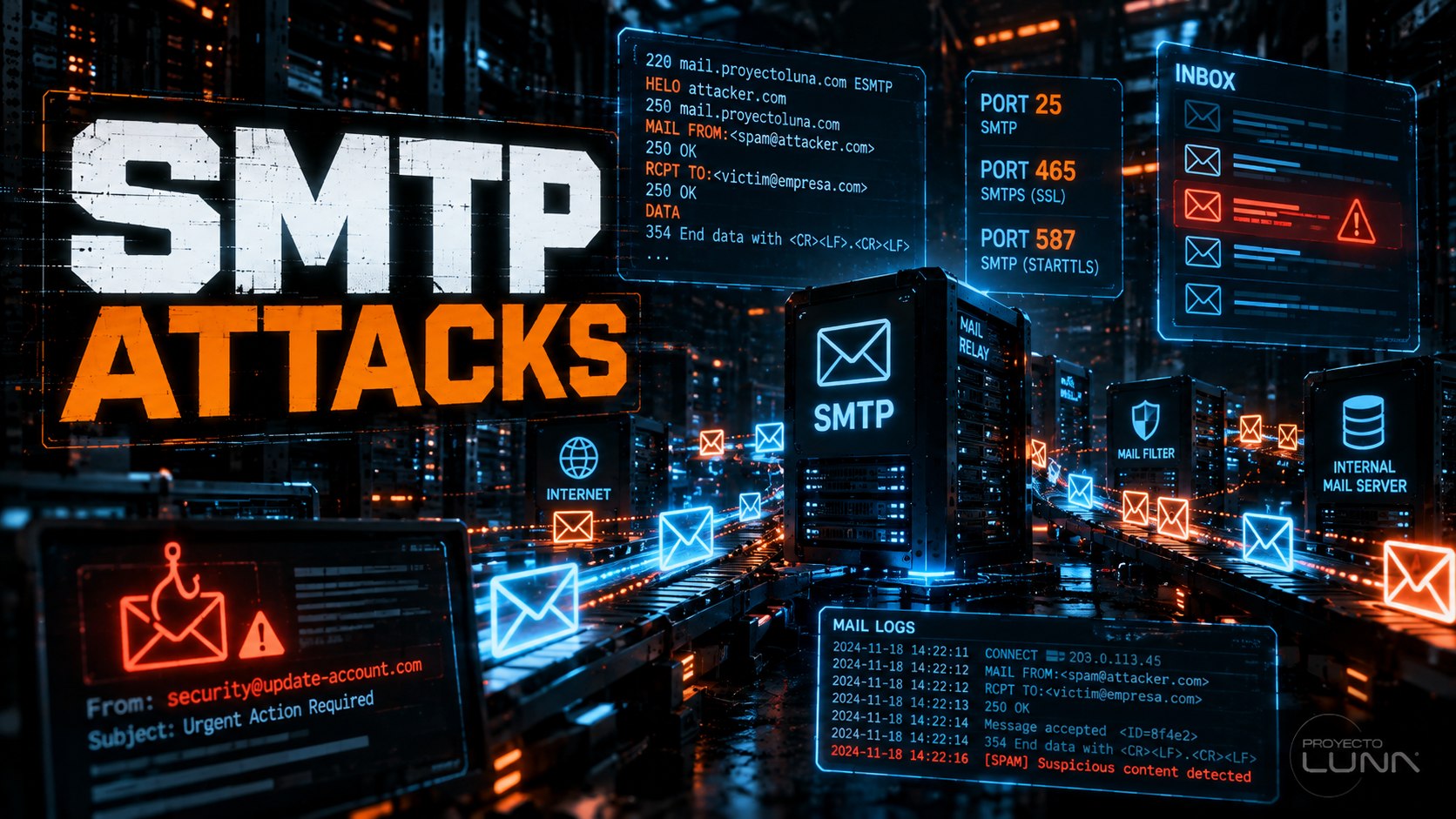 Infraestructura de correo electrónico y servidor SMTP bajo análisis de seguridad